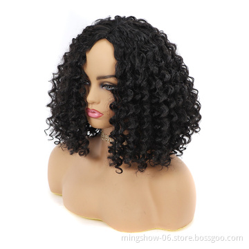 High quality afo synthetic cheap wavy kinky bob wig for black women